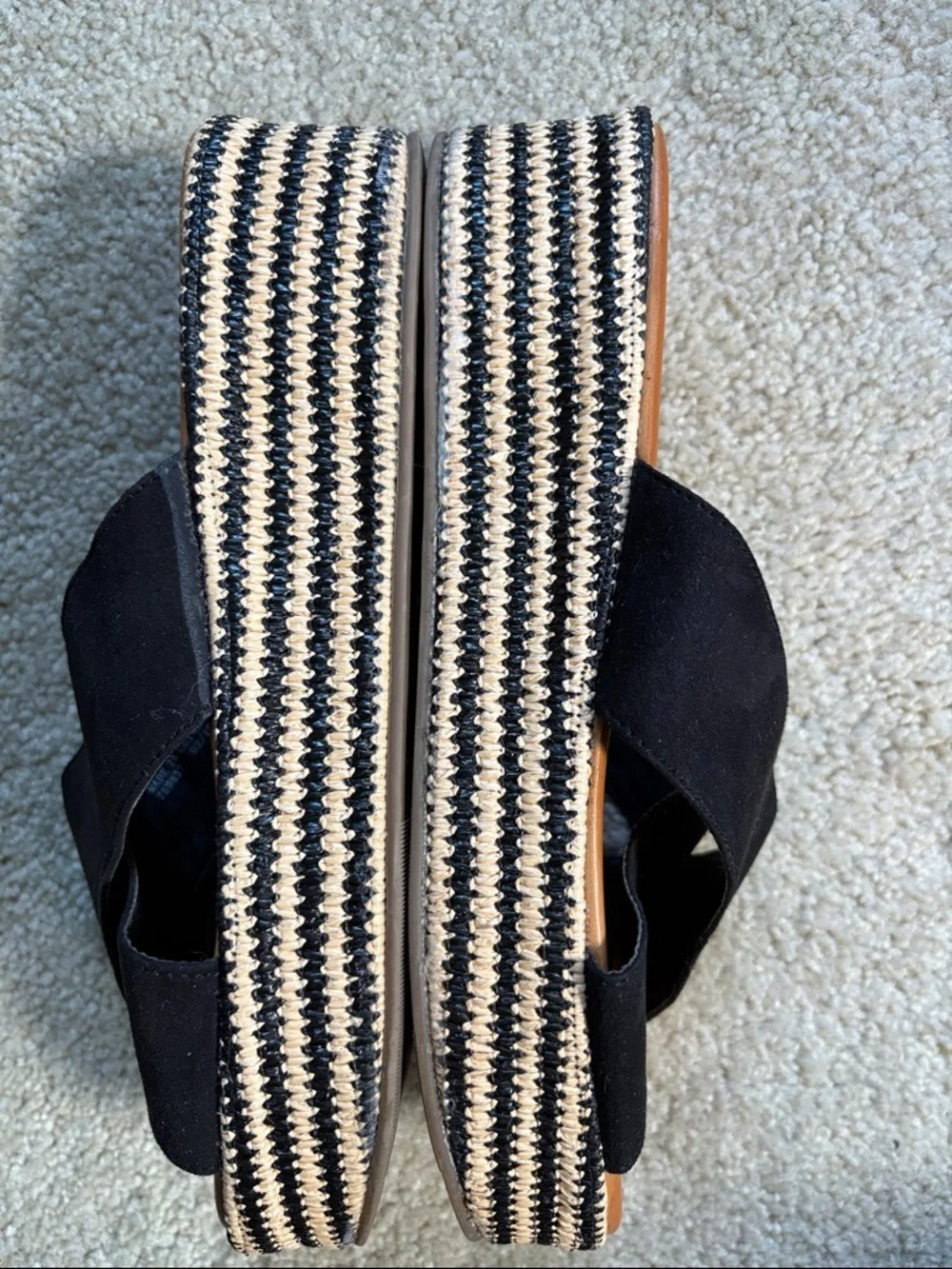 a.n.a Black Crisscross Espadrille-Style Platform Sandals